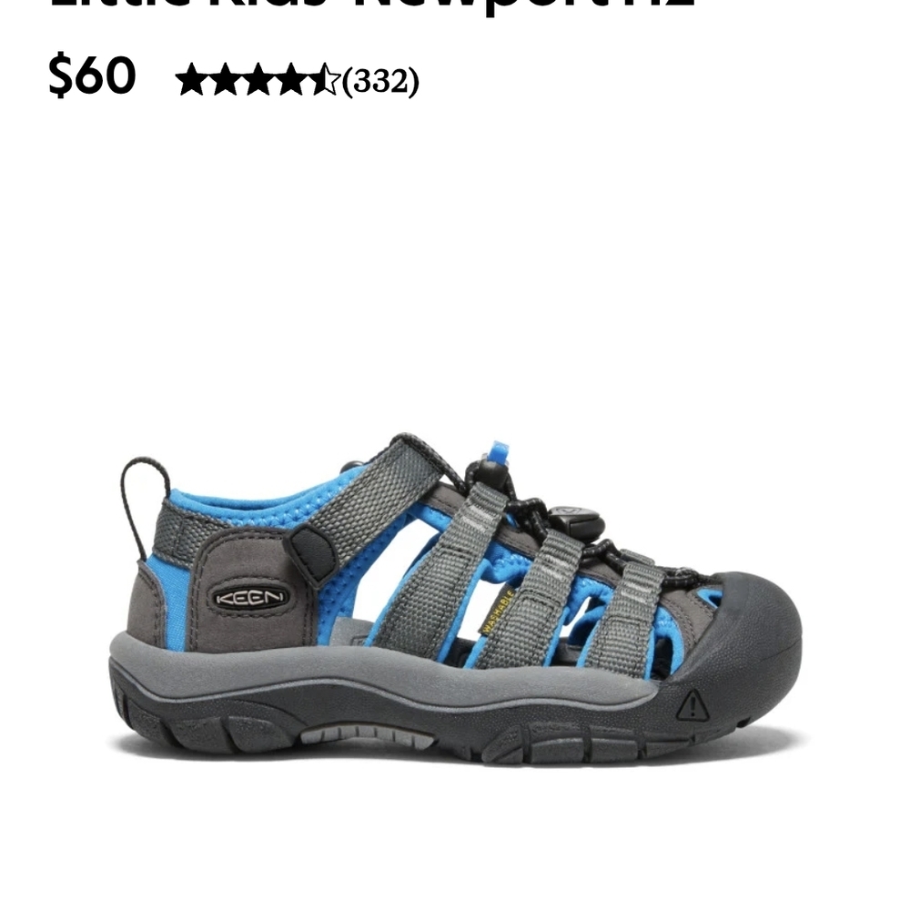 Keen Little Kids Newport H2 Sandal in Blue and Gray